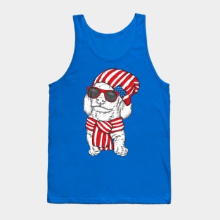 dog hat scarf USA Tank Top